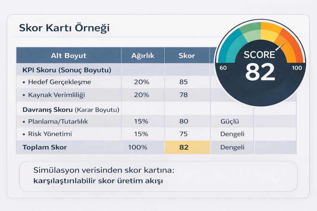 objektif performans skoru örnek skor kartı