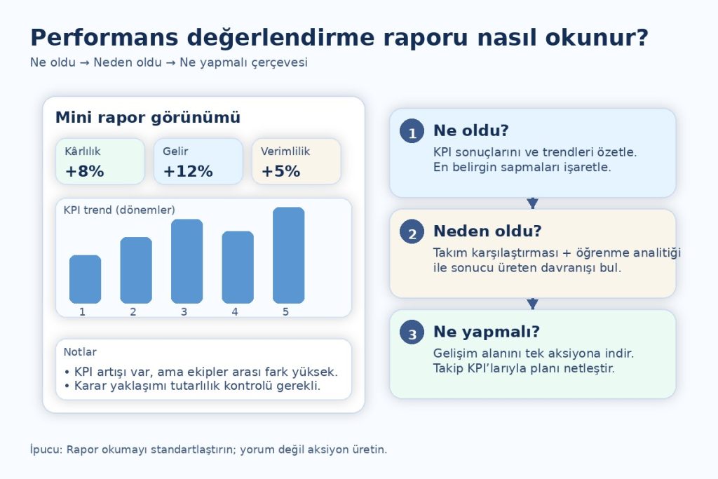 performans değerlendirme raporu nasıl okunur ne oldu neden oldu ne yapmalı